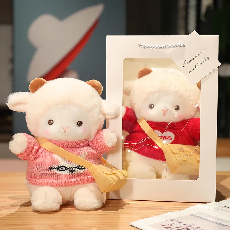 

25cm Peluches Kawaii Anime Plush Sheep Soft Toys For Chidren Delicate Stuffed Cartoon Animal Cute Modelling Lamb Birthday Gift