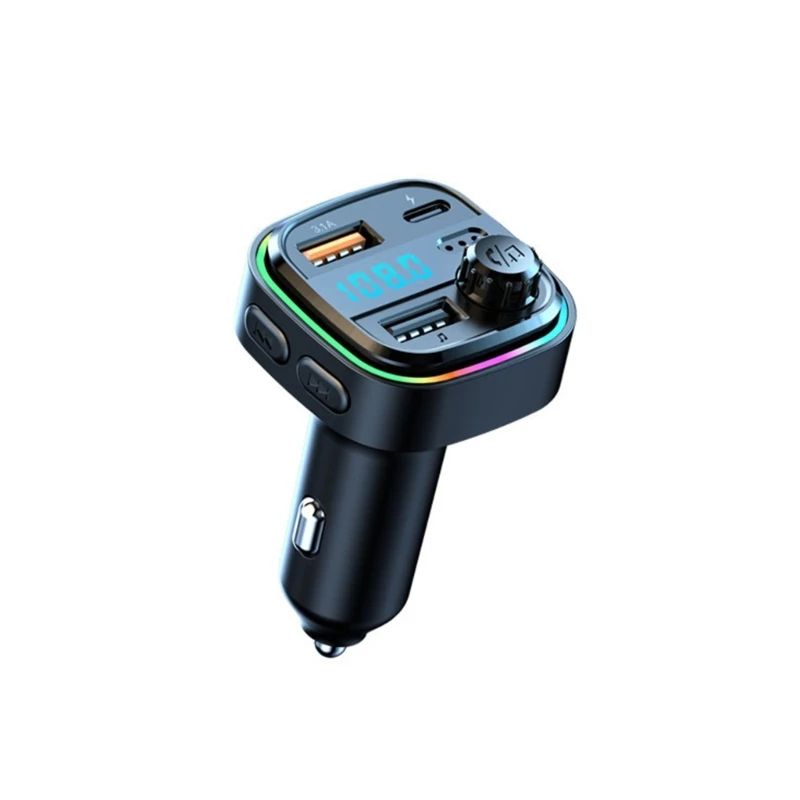 

FM Transmitter Disk Car MP3 Player USB 3.1A Fast Charging Car Handsfree Bluetooth-compatible 5.0 Car