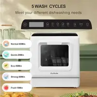 Portable Countertop Dishwasher 5L Tank with 5 Wash Programs Compact LED Light Leakage Protection High Temperature Spray Water 2