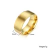 Bague de fiançailles en acier inoxydable pour femmes et hommes, couleur or, tailles américaines 4 5 6 7 8 9 10 11 12 13 14 15, livraison gratuite