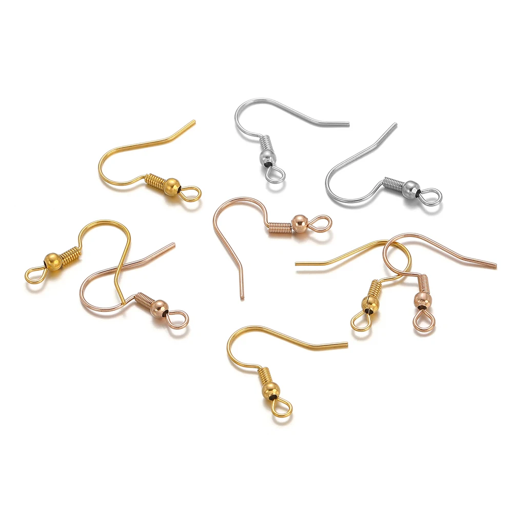 Semitree 50 teile/los Edelstahl Ohr Drähte Großhandel Rose Gold Farbe Ohrringe Haken für DIY Schmuck Ohrring Machen Zubehör