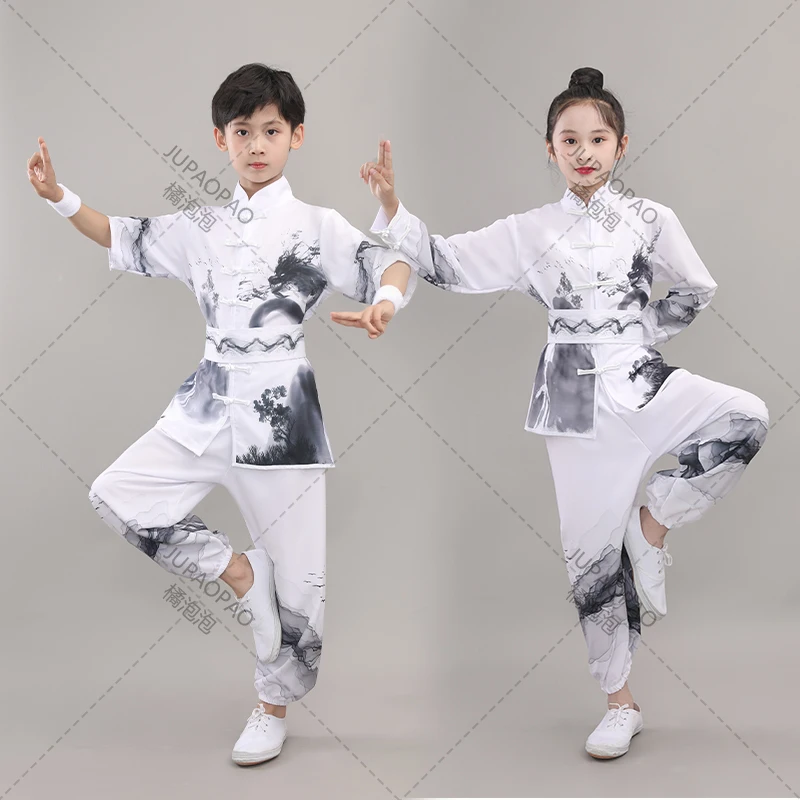 Chinese Traditional Costume for Children Wushu Suit Kung Fu Tai Chi Uniform Martial Arts Performance
