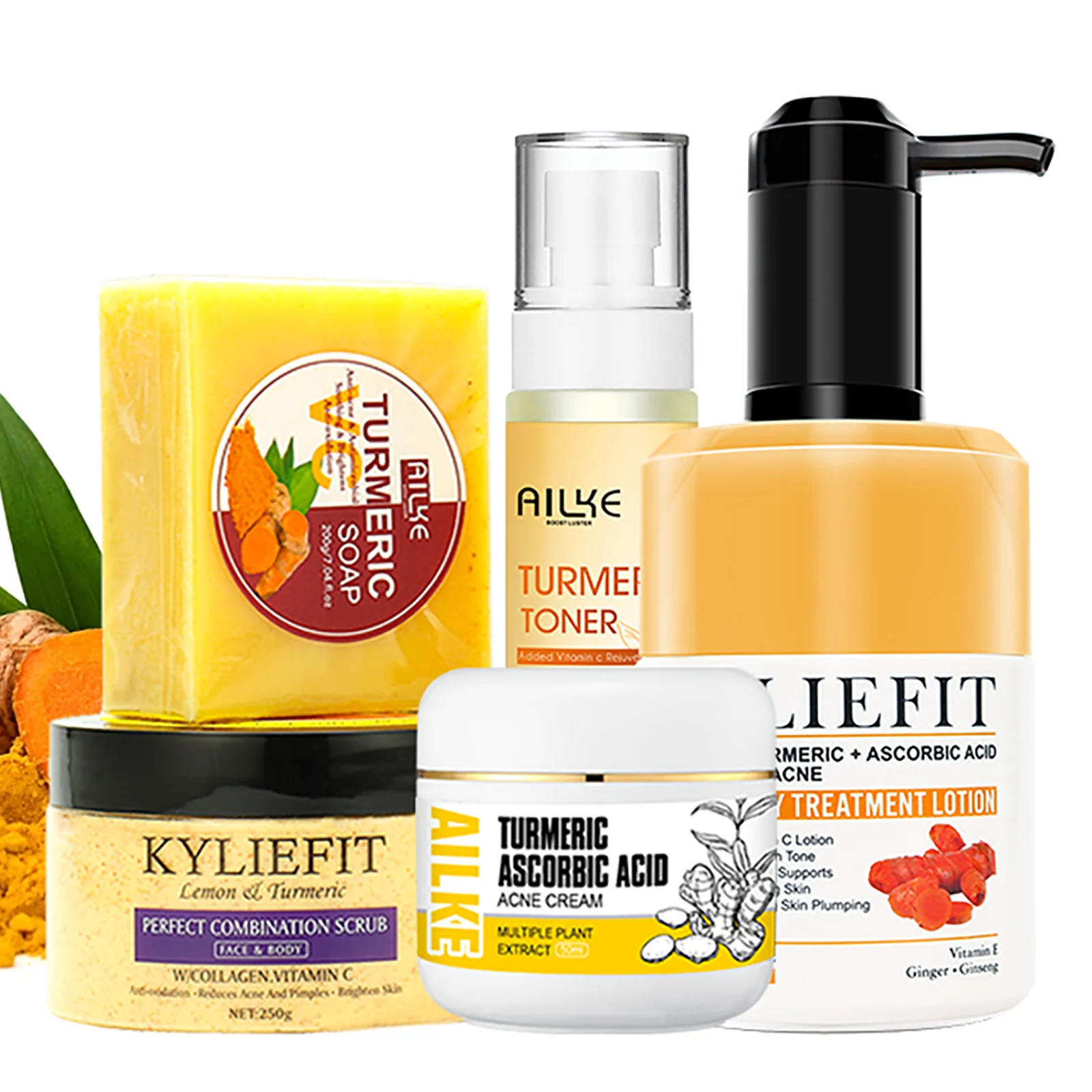 AILKE Organic Turmeric Radiance and Clarity Skin Care Set