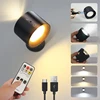 Led Double Head Wall Lamp Touch Control Remote 360 Rotatable USB Recharge Wireless Portable Night Light For Bedroom Reading Lamp 1