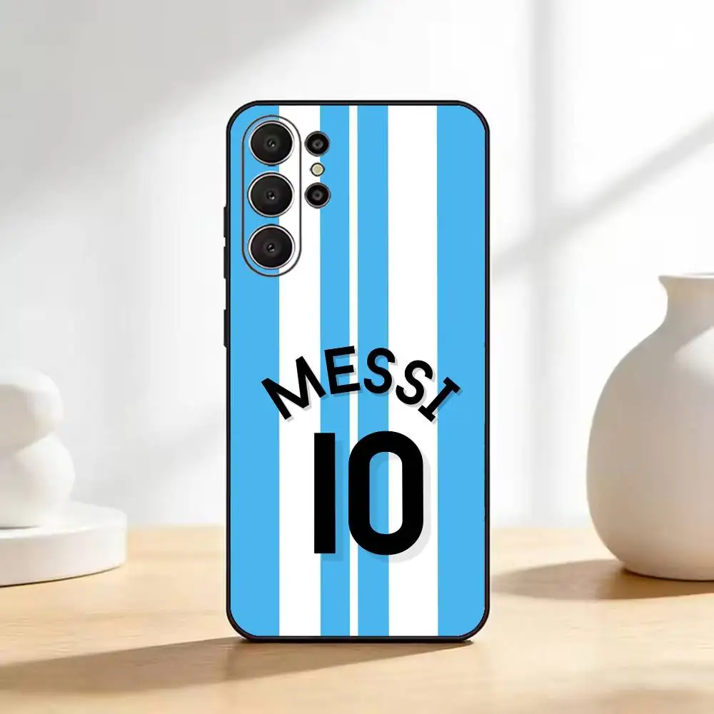 Black Soft Silicone Phone Case Featuring Football Star Lionel Messi