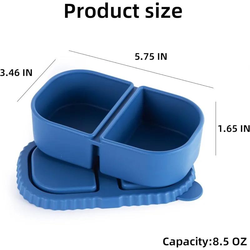 Eco-Friendly Silicone Snack Bento Box with Leakproof Lid - Reusable Food Storage for Sauces, Fruits, and Snacks