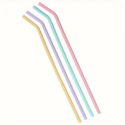 Set of 4 Eco - Friendly Silicone Straws - Reusable, BPA - Free, and Easy to Clean (Random colors - 4pcs)