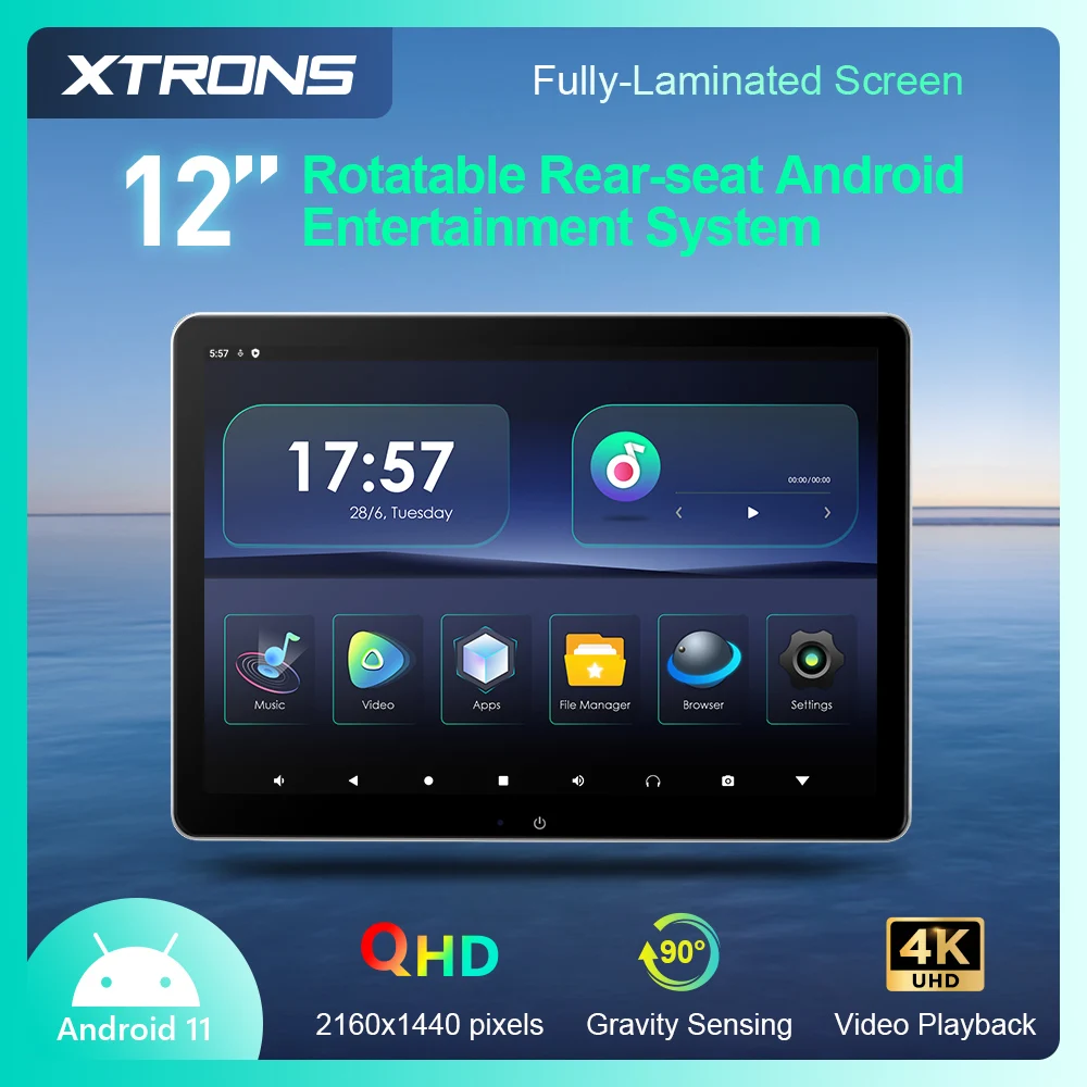 XTRONS-12-Android-11-Car-TV-Headrest-Monitor-2160x1440-QHD-Screen ...