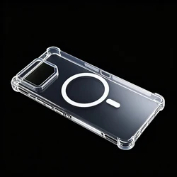 Transparent Shockproof Magnetic Phone Case - Clear TPU Protective Cover for Clear