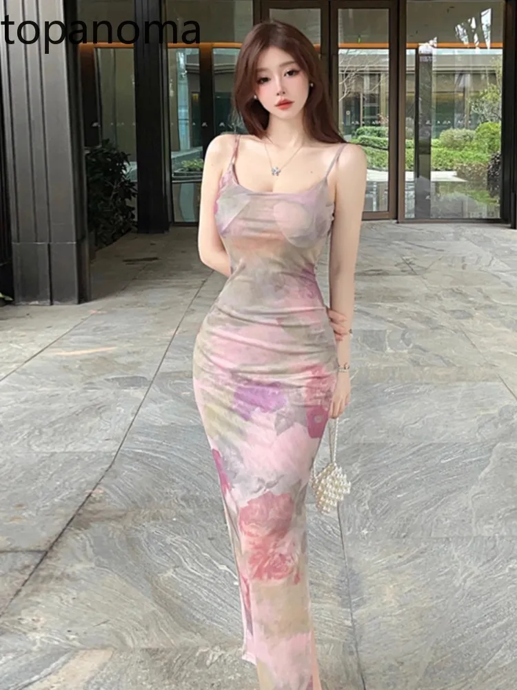 

Topanoma Temperament Evening Dresses Women Floral Vintage Sleeveless Mesh Patchwork Wedding Party Sexy Elegant Cocktail Prom