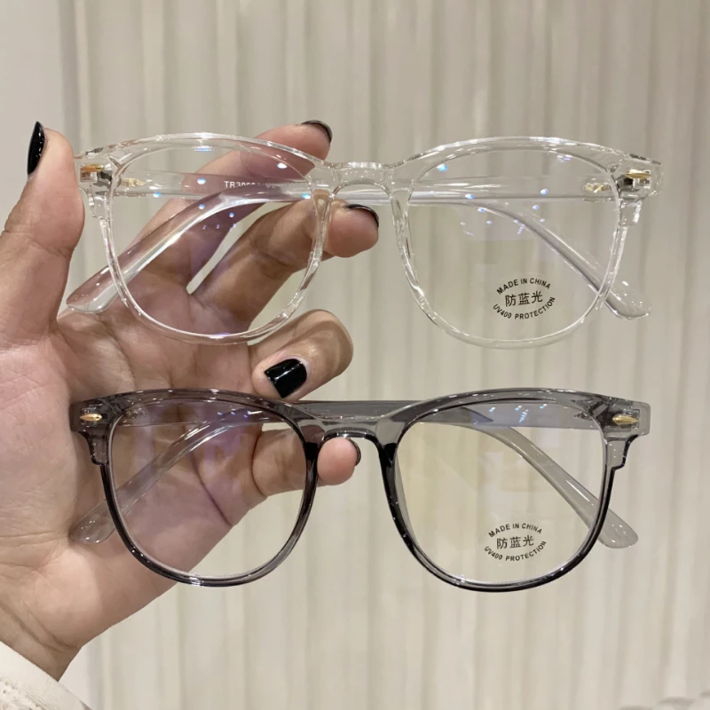 Fashion Anti Radiation Blue Myopia Glasses Round Frame Eyeglasses Square Anti Fatigue Near Sight Eyewear Square Frame Eyewear