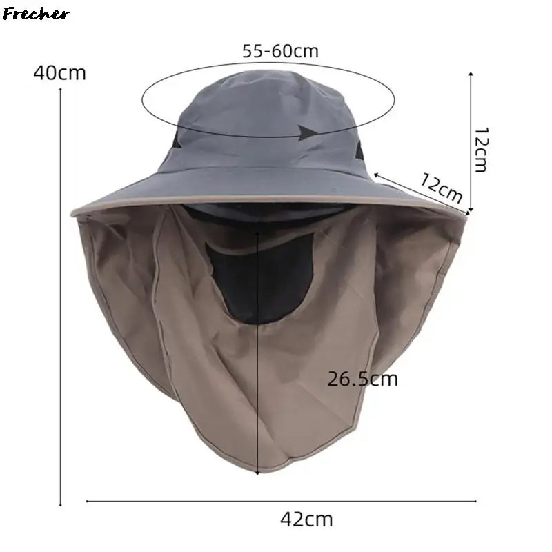 Sun Protection Bucket Hat Men Full Neck Face Cover Fishing Hunting Hiking  Climbing Sun Hats with Mask Wide Brim Sunshade Caps