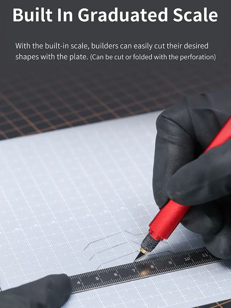 DSPIAE Model Making Tool PC-GY PS Modification Rubber Plate with Scale 190 * 250mm