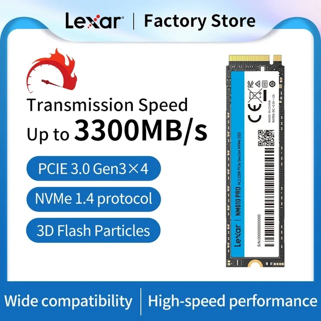 Lexar-Disque dur interne NM610 Pro SSD M2 2280 NVcloser, 1 To, 500 Go, 2  To, M.2 PCIe 3.0x4, pour ordinateur portable et de bureau - AliExpress
