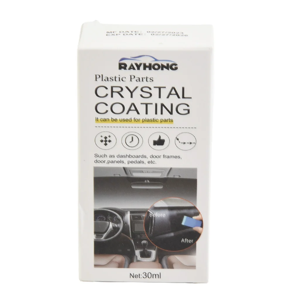 Car Plastics Restorer Crystal Coating w/ Sponge For Car Door Frames Panels  Parts