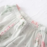 Summer new ladies pajamas suit viscose buckle comfortable man-made cotton short-sleeved shorts two-piece home service set women - Image 6