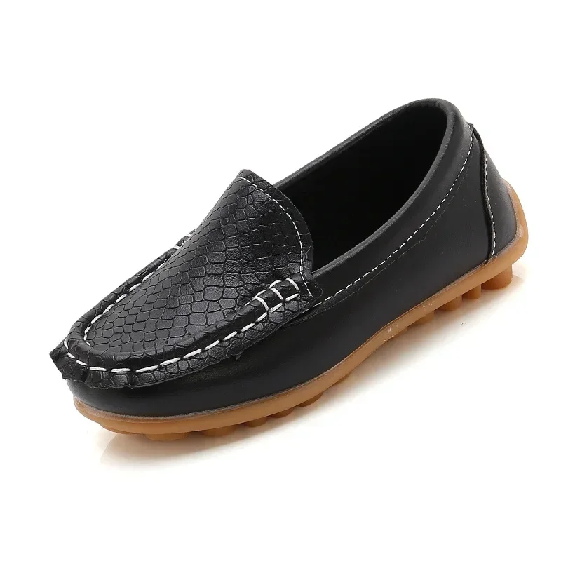 Fashion Flats For Children Casual Comfortable PU Leather Slip On Shoes Boys Girls Kids Candy 10 Colors Moccasin Loafers All Size 6
