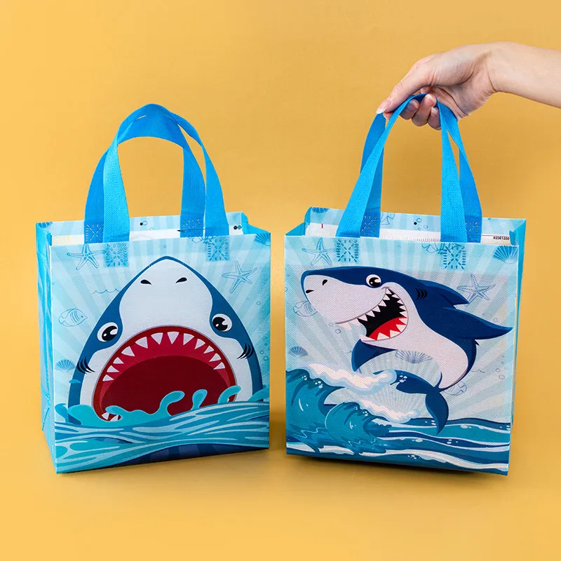 12/24Pcs Shark Theme Candy Boxes Favor Cookie Gift Bags with Stickers for Kids Ocean An... - SKU FGB01101 - UGI Packaging