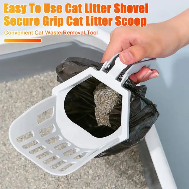 Cat Litter Shovel Scoop，with Trash Container，Cat Litter Shovel，Portable Poop Scooper，Kitty Litter Sifter，with Waste Dispenser 4