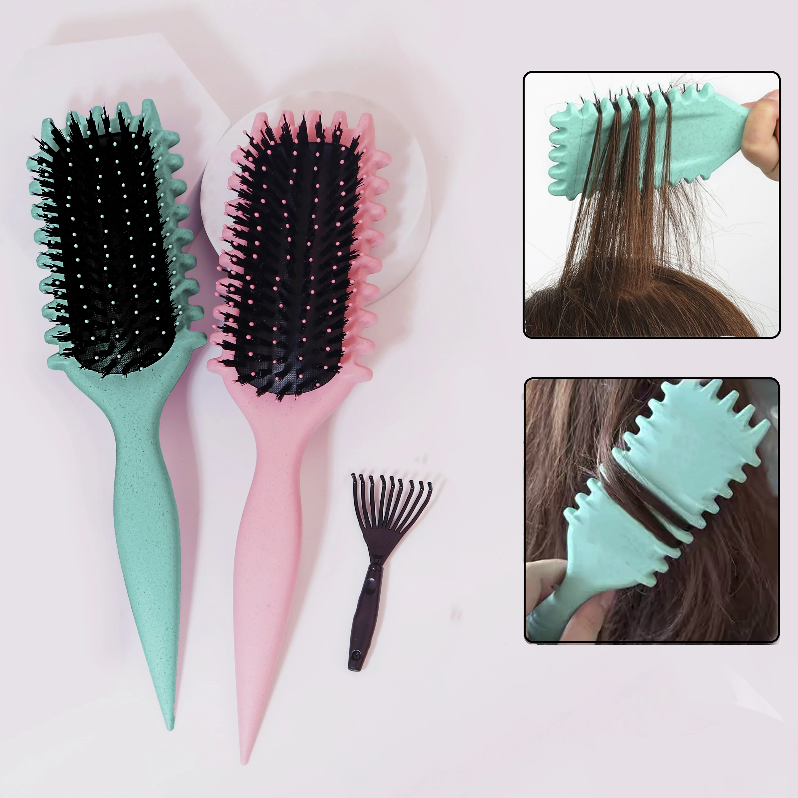 Hair Styling Brush 1PCS Curly Hair Definition Styling Brush Wrinkle Removal Hair Brush Entangled Wet Curly Comb Styling Tool