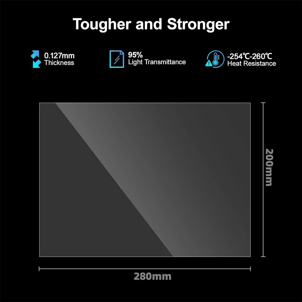 Nfep 필름 280x200x0.127mm CREALITY HALOT PLAY LD006 HALOT SKY 2022 HALOT RAY HALOT LITE 3D 프린터 부품용 PFA 필름
