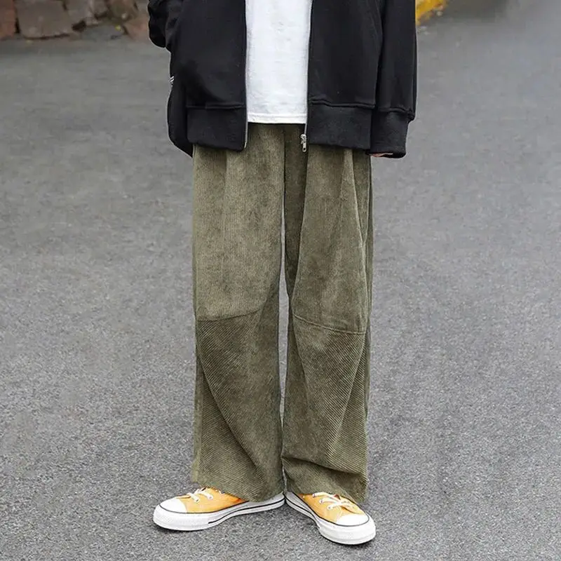 2023 Summer KPOP Fashion Style Loose Trousers Man Y2K All Match Vintage Men\'s Pants Casual Solid Color All Match Male Clothes