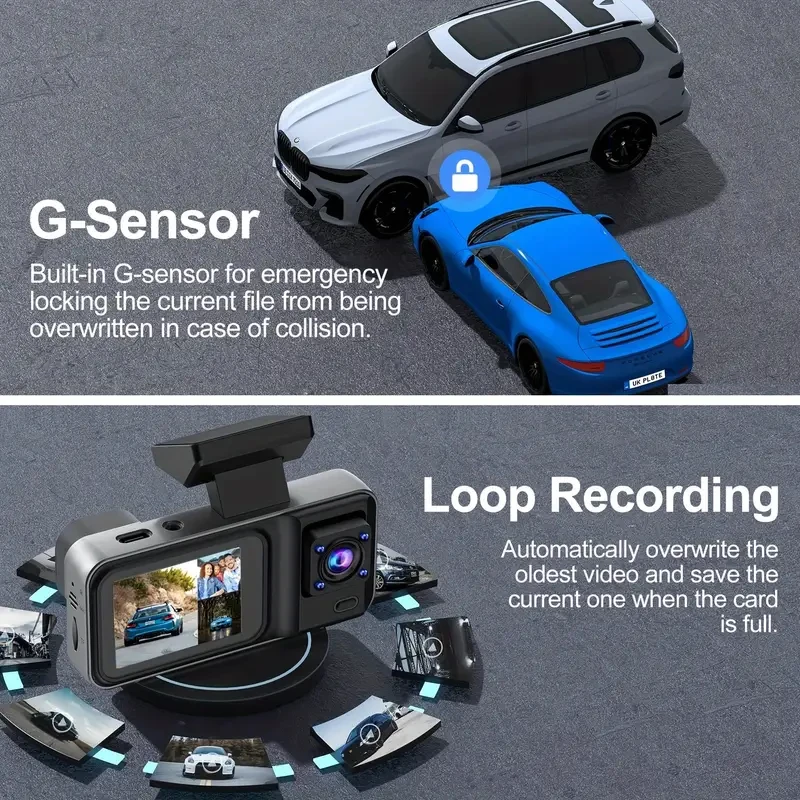 High-definition 1080P car recorder, optional 32G memory card, optional rear third camera