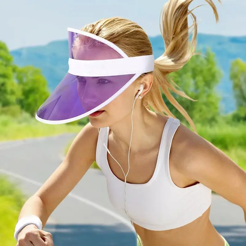 Fashion Summer Outdoor Sports Sun Protection Cap Unisex Clear Visor Hat PVC Sunshade Hat UV Protection