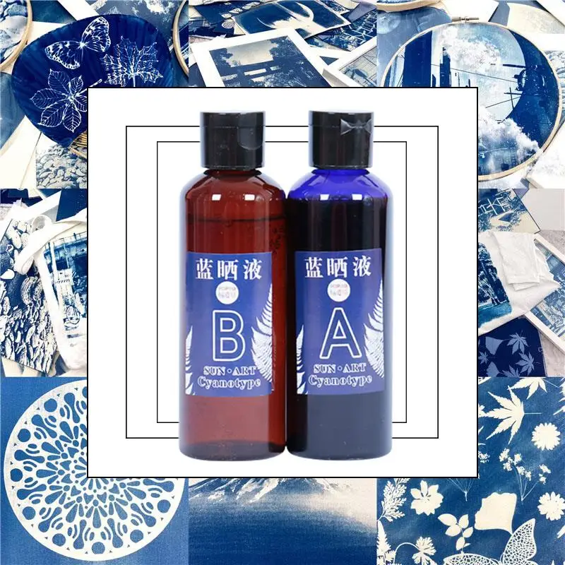 Cyanotype 액체 DIY 재료 패키지 안료 학생 어린이 인쇄 감광성 사진 수..