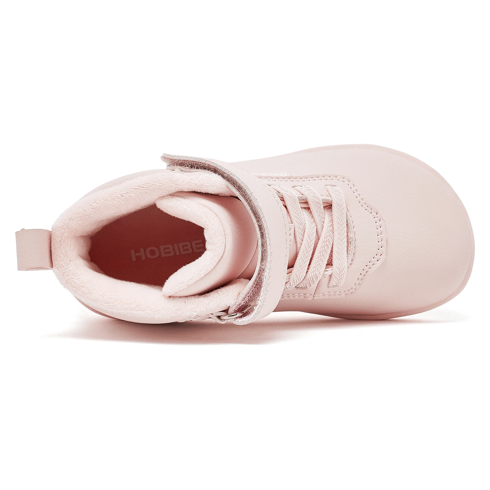 Children's Winter Barefoot Shoes with Warm Faux Fur Lining and Adjustable Strap