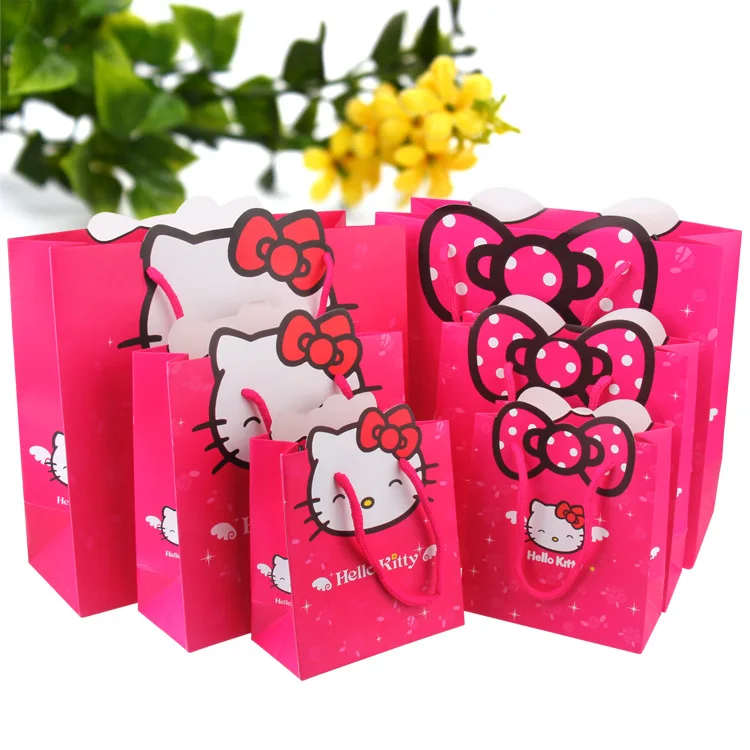 

Подарочная сумка Hello Kitty Kawaii, креативная мультяшная Детская сумка-тоут для хранения конфет, аксессуары Sanrio, Подарочная сумка на День святого Валентина