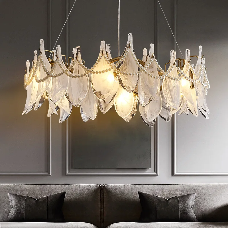 New Simple Modern Living Room Chandelier Light Luxury Living Room Main Light French Cream Style Bedroom Dining Room Creativity