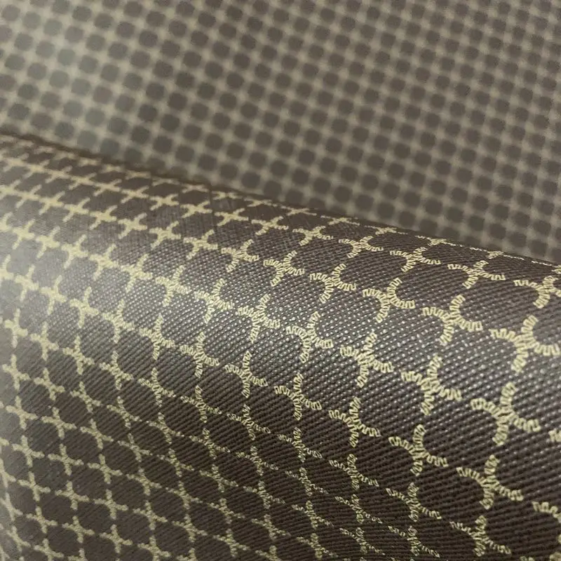 Design Brand Printed Vinyl Fabric Synthetic PVC Fake Leather Materials