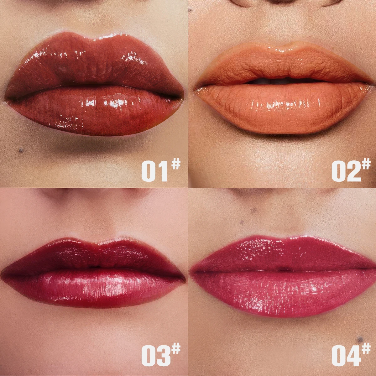 Long Lasting Lipstick Red Brown Waterproof Mirror Finish Gloss_voghion.com