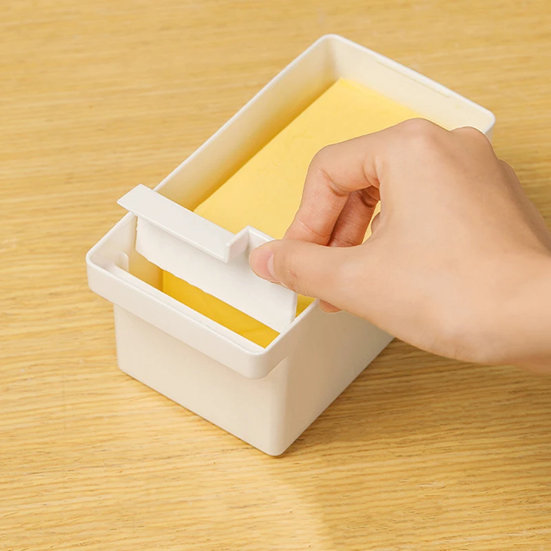 Japanese Butter Box Cheese Rectangular Preservation Box With Lid Spatula Butter Storage Fridge Organizer Bread Container