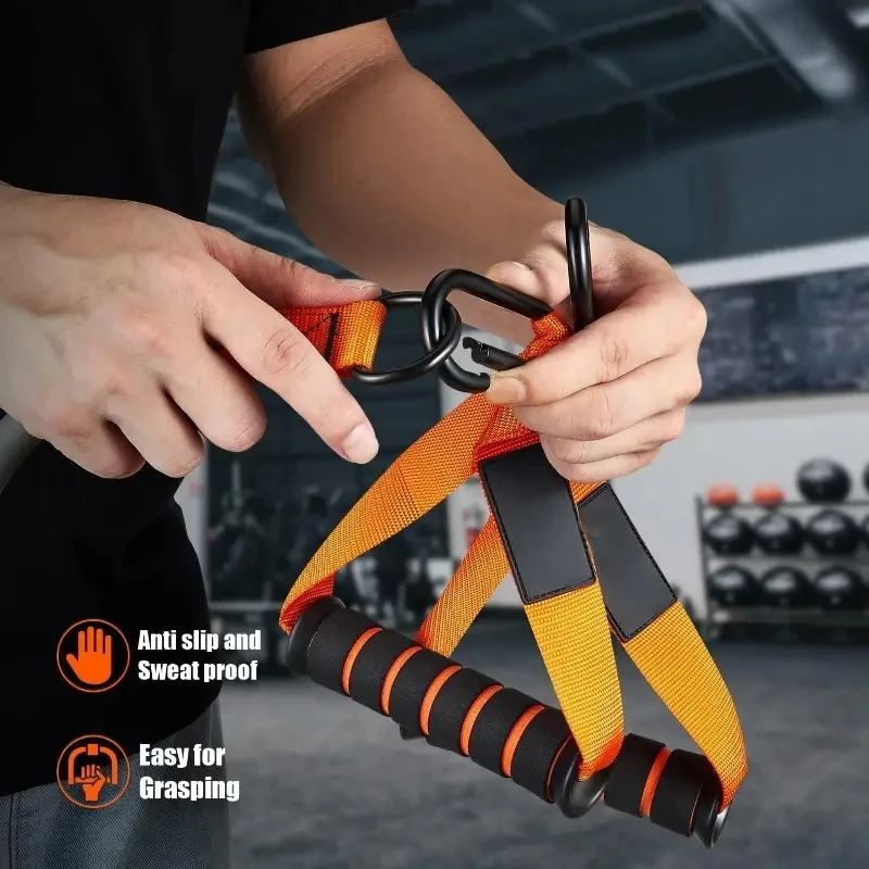 손잡이가 있는 저항 스트랩: 근육 훈련, 근력 강화, 체형 관리, 요가, 홈 피트니스 장비로 사용 - 천연 소재