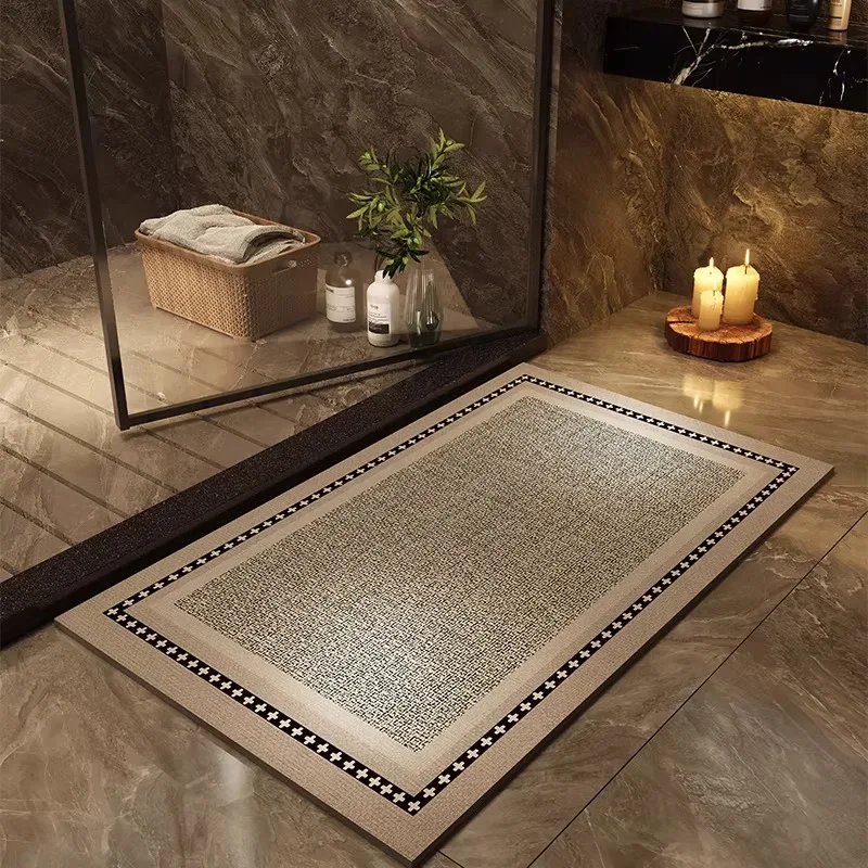 พรมห้องน้ำ ตกแต่งบ้าน ดูดซับน้ำได้ดี แผ่นรองพื้นเรียบง่าย พรมห้องน้ำ พรมเช็ดเท้ากันลื่น พรมเช็ดเท้า Alfombra De Baño 욕실 카펫 1