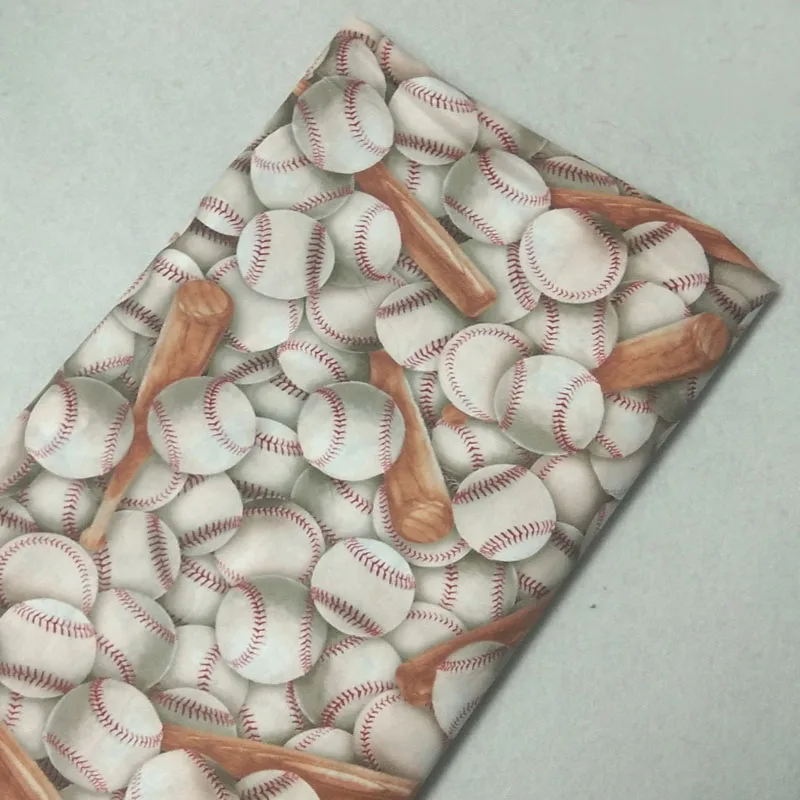 Plain Cotton Green Stripe Brown American Football Basketball Baseball Printed Fabric Chirstmas Fabric Patchwork Dress