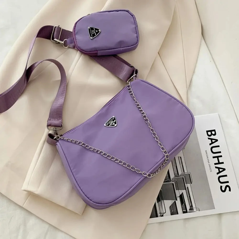 

Woman Female Fashion Causal Handbag Set Crossbody Bags Shoulder Handbags 2in1 Sling Bag Trend Hand Bag For Travel Shopping