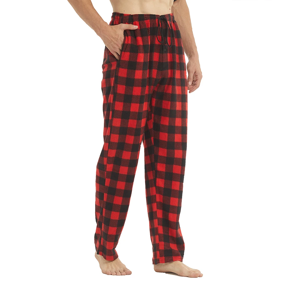 Pantalones De Pijama Hombre De Franela Algodón – Cómodos, Con Bolsillos Y Cintura Ajustable, Tallas S-XXL