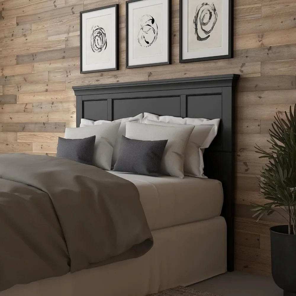 Home Styles Bedford Black Queen Headboard With Raised Panels Double Bed Headboard Wall Panel Picture Frame Moldings Headboards 3