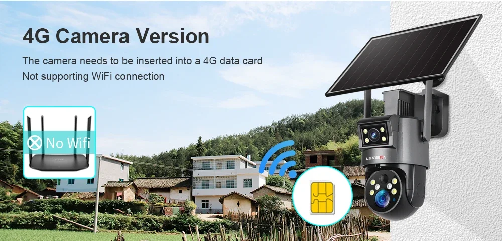 4K 8MP UBOX Solar Camera 4G SIM/WiFi 20XOptical Zoom 2-Screens Sloar Battery IP