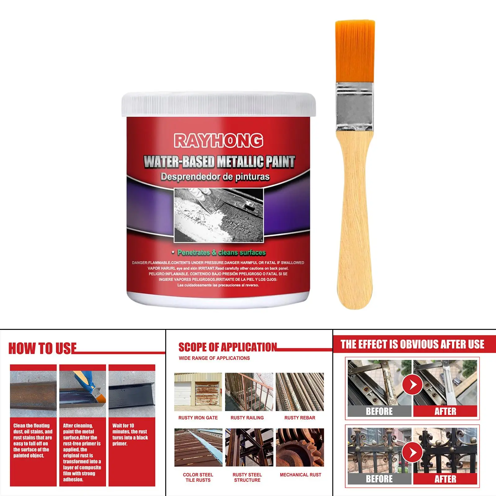 

Water based Metal Rust Remover Derusting Rust Proofing Protection Repair Protect Rust Preventive Coating for Car Truck SUV