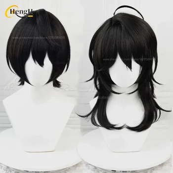 In Stock Game ES Sakuma Rei Sakuma Ritsu Synthetic Hair 30cm/45cm Black Wigs Heat Resistant Hair Halloween Cosplay Anime Wigs 1