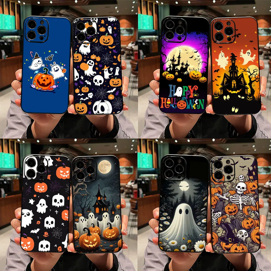Little Ghost Halloween Pumpkin Flower Phone Case
