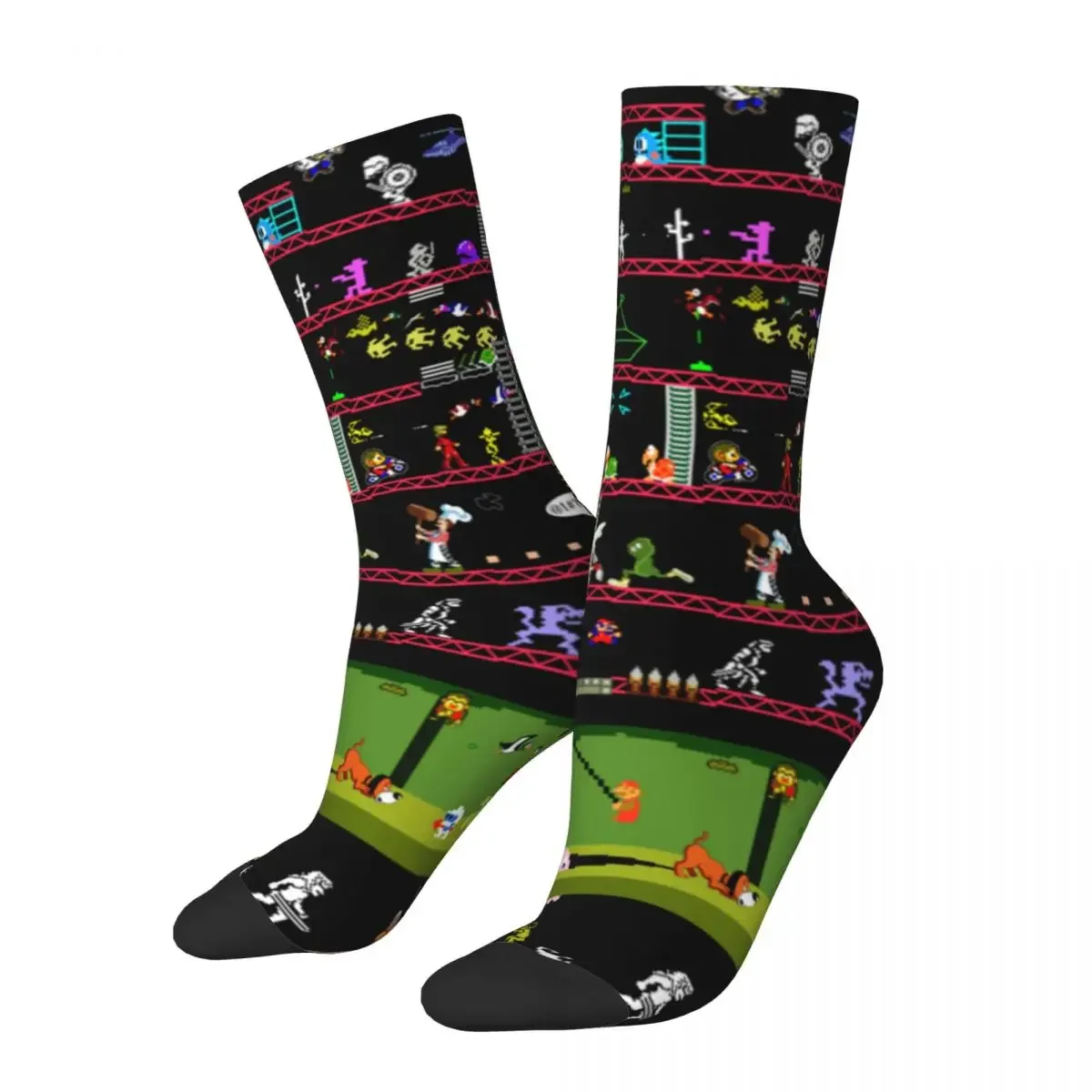 

Happy Funny Male Men Socks Novelty Street Style 50 Video Game Sock Arcade Games Graphic Novelty Street Style Crazy Women Socks