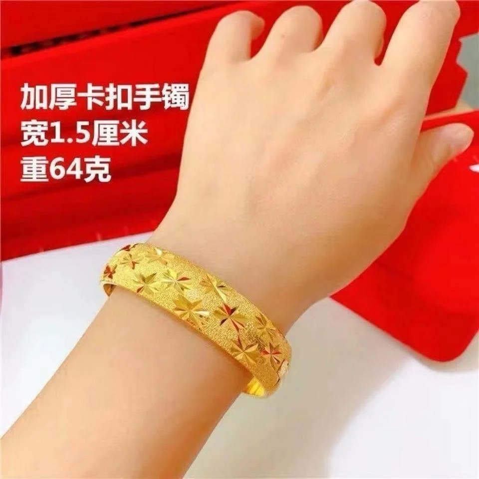 24K Solid Yellow Gold Fook Eagle Blessing Bracelet 43.2 grams 7