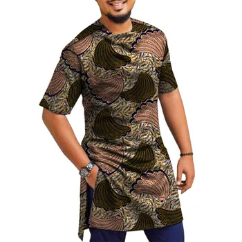 Magliette con stampa da uomo di moda estiva magliette da festa con mezza manica in cera africana garantite personalizzate 1