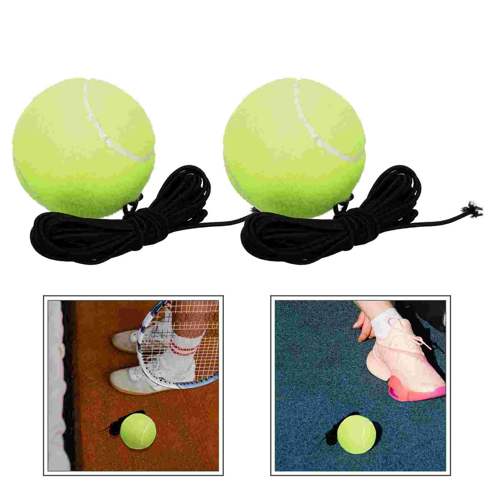 

2pcs High Bounce Practice Ball Training Tennis Practice Ball Woolen Tennis