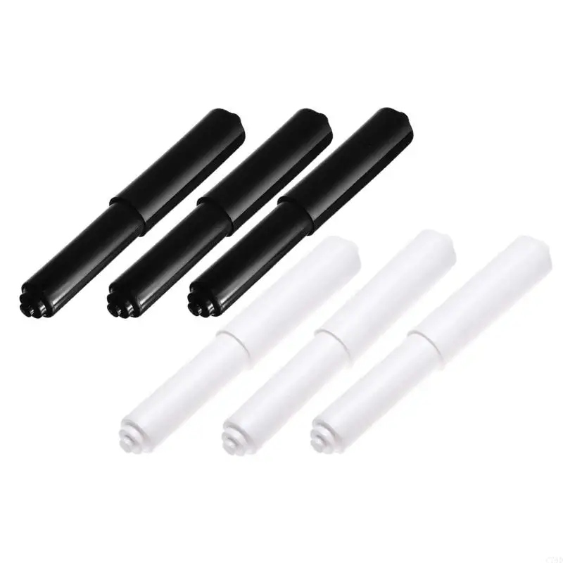 C7AD 3pcs Toilet Roll Paper Shaft Replacement Flexible Plastic Paper Holder Roller Spindles Insert Spring Bathroom Accessories